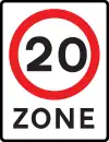 Entrance to a 20 mph speed limit zone