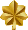 Yellow metal oak leaf with seven points