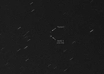 USA-202 and the nearby commercial geostationary satellite Thuraya 2