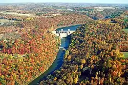 Mahoning Creek Dam; Wayne Township is to the right