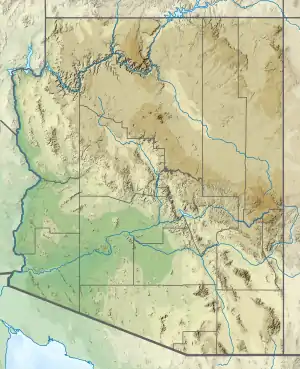 Map showing the location of Grand Canyon National Park