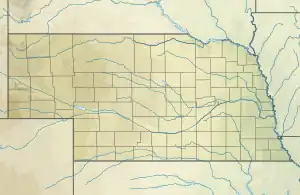 Location of Lake McConaughy in Nebraska, USA.