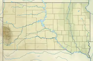 Location of Lake Kampeska in South Dakota, USA.