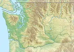 Map showing the location of Mount St. Helens National Volcanic Monument