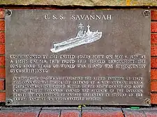 Enlargement: The plaque for USS Savannah (CL-42).