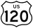 U.S. Route 120 marker