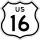 U.S. Highway 16 marker