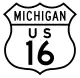 US 16 shield for Michigan from 1948