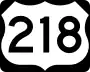 U.S. Route 218 marker