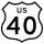 U.S. Route 40 marker