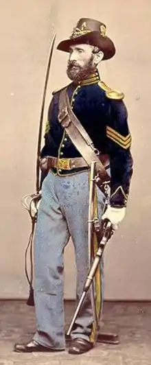 Company "A" 1st US Cavalry Sgt wearing Hardee hat, 1866