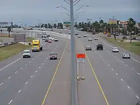 U.S. Highway 83 in a major retail district of McAllen in 2005. I-2 was cosigned on this part of the route in 2013