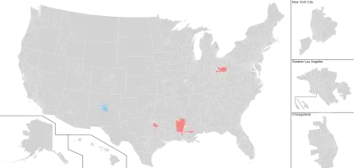 Color coded map of 2021 House of Representatives special election results