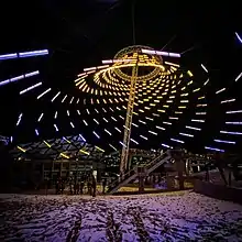 The U.S. Pavilion on New Year's Eve 2019 featuring the new light blades.