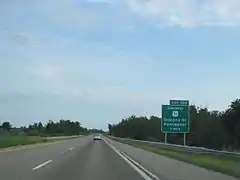 Photograph looking southbound at the Bus. US 31 interchange for Pentwater