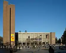 Kane Hall and the three brick monoliths