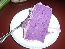 A slice of ube cake