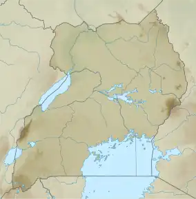 Map showing the location of Rwenzori Mountains National Park