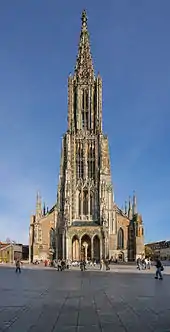 West porch and tower of Ulm Minster (begun late 14th century, completed 19th)