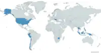 Map with users of the Ultimax 100 in blue