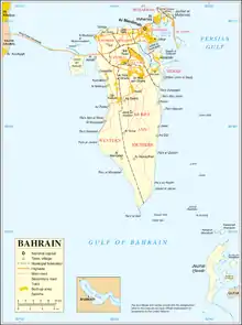 Bahrain Map and the King Fahd Causeway