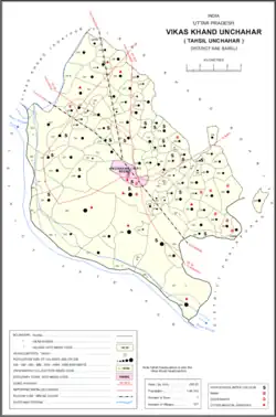 Map of Unchahar CD block