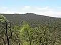 A view from the rim of Kalkani Crater. Silent Hill, a shield volcano, in the distance.