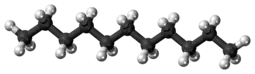 Ball-and-stick model of the undecane molecule