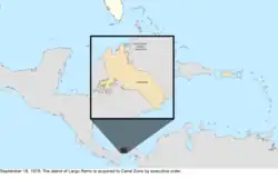 Map of the change to the United States in the Caribbean Sea on September 18, 1919