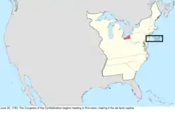 Map of the change to the United States in central North America on June 30, 1783