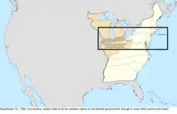 Map of the change to the United States in central North America on September 13, 1786