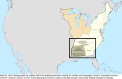 Map of the change to the United States in central North America on April 26, 1802