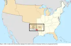 Map of the change to the United States in central North America on May 6, 1828