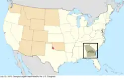 Map of the change to the United States in central North America on July 15, 1870