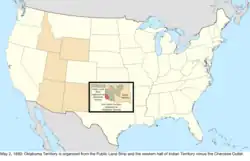 Map of the change to the United States in central North America on May 2, 1890