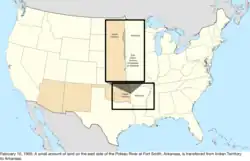 Map of the change to the United States in central North America on February 10, 1905