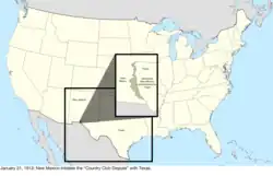 Map of the change to the United States in central North America on January 31, 1913