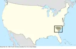 Map of the change to the international disputes involving the United States in central North America on December 20, 1860