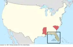 Map of the change to the international disputes involving the United States in central North America on January 10, 1861