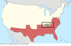 Map of the change to the international disputes involving the United States in central North America on June 8, 1861