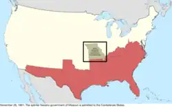 Map of the change to the international disputes involving the United States in central North America on November 28, 1861