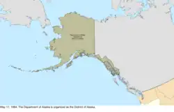 Map of the change to the United States in northwest North America on May 17, 1884