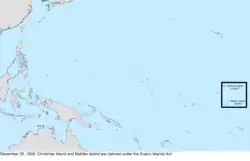 Map of the change to the United States in the Pacific Ocean on December 29, 1859