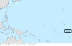 Map of the change to the United States in the Pacific Ocean on December 26, 1866