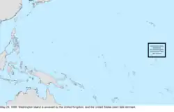 Map of the change to the United States in the Pacific Ocean on May 29, 1889