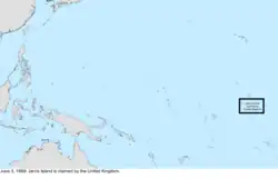 Map of the change to the United States in the Pacific Ocean on June 3, 1889