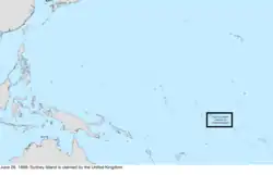 Map of the change to the United States in the Pacific Ocean on June 26, 1889