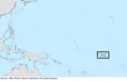 Map of the change to the United States in the Pacific Ocean on June 29, 1889