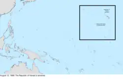 Map of the change to the United States in the Pacific Ocean on August 12, 1898