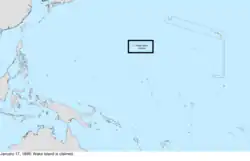 Map of the change to the United States in the Pacific Ocean on January 17, 1899